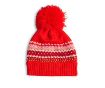 BP. FAIR ISLE KNIT CUFFED BEANIE WITH POMPOM FLEECE LINED  display picture 2
