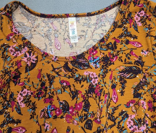 Lularoe Perfect T Size Small Rust With Multicolor Fit Sz 8-14 - 第 2/3 張圖片