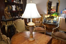 Vintage Stiffel Neoclassical Urn Table Lamp 35" Tall Antique Gold No Shade
