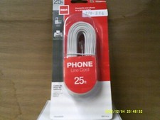 RCA 25' Phone Line Cord. White TP7225WFD New Sealed In Box