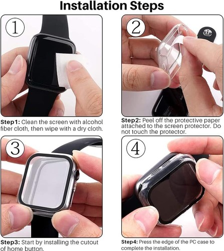 Do Apple Watch Series 7 8 9 Ultra 2 Szkło hartowane Pełny ekran Cover Protector - Zdjęcie 10 z 22