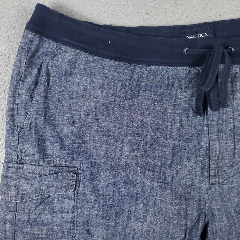 Шорты мужские Nautica размер 2XL синие кружевные галстук карго повседневные шорты плоские спереди - Изображение 2 из 4