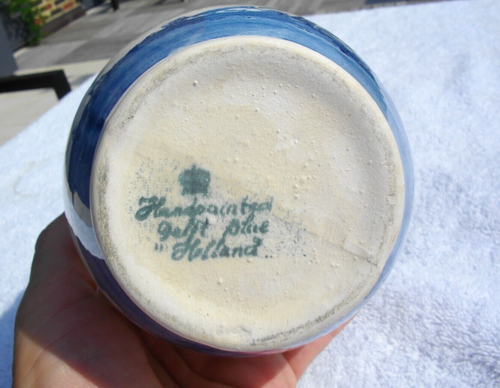 1970s Blue Delft Hallmarked "Crocusiere" Windmills Dutch Boats Crocus Bulbs - Picture 3 of 21