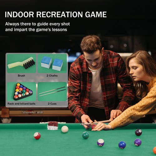 4Ft/4.5ft Folding Billiard Table Pool Table Kid Adults Mini Game Table w/ Tassel - Picture 39 of 49
