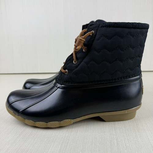 Botas de pato acolchadas negras Sperry para mujer talla 10 cremallera lateral STS84367 Techwave nuevas sin caja - Imagen 3 de 12