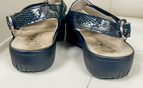 Flexus Spring Step Women's “Acamar”Leather Sandals Black Metallic EUR 39 US 8M - Picture 5 of 20