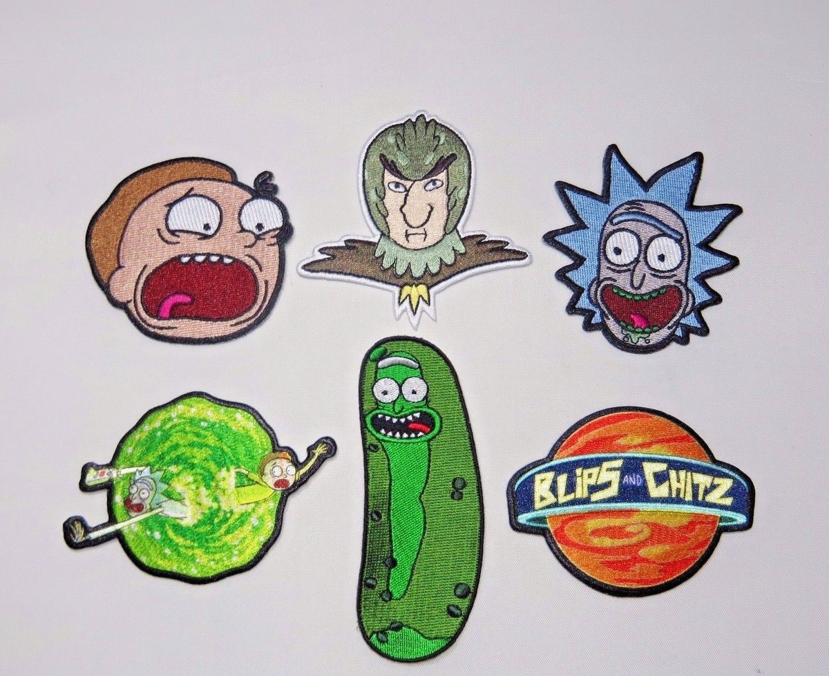 Rick And Morty TV Characters Embroidered Costume Patch Set of (6