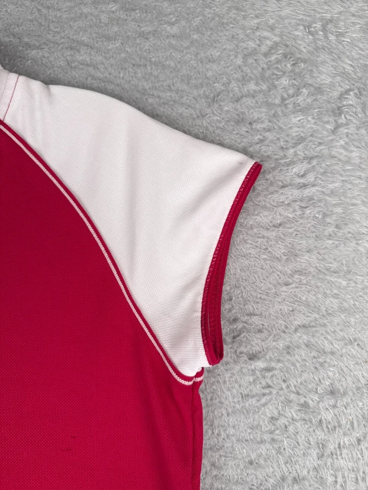 Camiseta deportiva de ciclismo Schwinn para mujer pequeña roja blanca 1/4 cremallera manga corta poliéster Foto 2 de 4