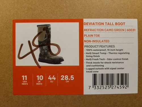 Grundens Men's Deviation Tall 15" Camo Boots (Refraction Camo Green) Size 10 - Picture 5 of 6
