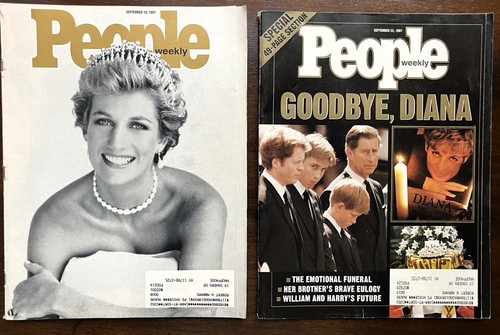 2 ICONIC People Magazines: Princess Diana Sept 15, Sept 22, 1997 Rare