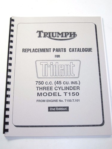 Triumph Trident Model T150 Replacement Parts Catalog book 1968 & 1969 99-0866 - Bild 1 von 2