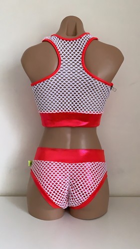 Schminke 🍧 Gelato pole dance wear fishnet set mesh crop top low waist bottoms - Picture 23 of 25