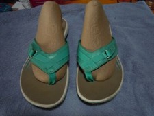 EUC Clarks Cloud Steppers Breeze Sea Womens Size 8 Aqua Thong Flip Flop Sandals