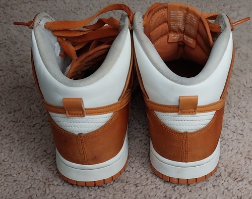 Nike Men's Dunk High Monarch Canvas Orange White Size 7.5 - Picture 7 of 7