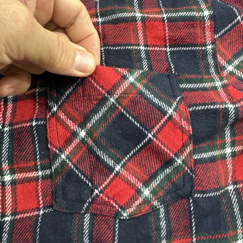 JACHS Flannel Shirt Mens Small Red Plaid Outdoor Lumberjack Gorpcore Ethical NWT - Picture 11 of 13