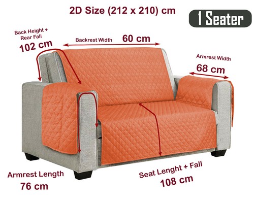 Reversible Sofa Slip Covers 1/2/3 Seater Non Waterproof Sofa Cover Pet Protector - Picture 52 of 64