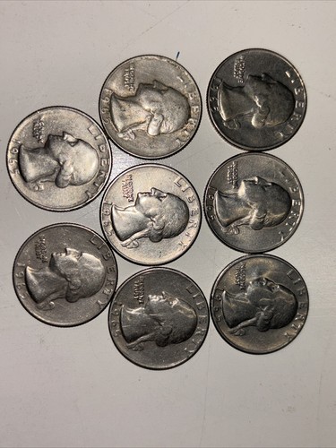 (8) 1965 Washington Quarters No Mint Mark - Picture 2 of 12