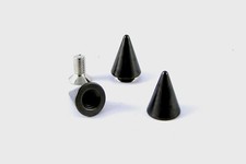Bag of 100 Cone Spike 13mm high Black with screwback, leathercraft studsandspik