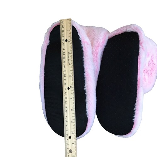 Pink Fluffy Womens House Boots Soles 10.5" - Picture 7 of 14