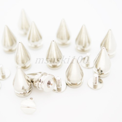 SPIKES CONE SCREWBACK SILVER METAL BULLET PUNK RIVET LEATHER BAGS CRAFT HIGH Q - Picture 6 of 13