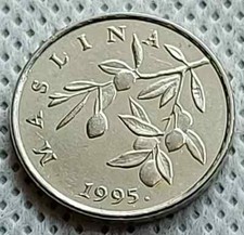 20 Lipa 1995. Croatian coin, 20 Lipa Croatian text - MASLINA, Original coin !