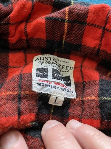 Austin Reed Of Regent Street Flannel 50% Wool 50% Cotton Men’s Large - Picture 2 of 4