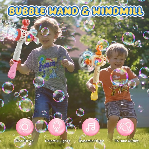 Dinosaur Bubble Wands for Kids Toddlers 2 Packs, Automatic Bubble Machine Gun... - Picture 4 of 9