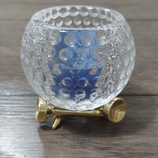 Partylite Tee Off Golf Ball Heavy Clear Crystal Votive Candle Holder W Tee Base
