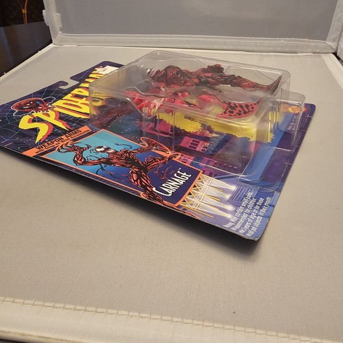 ToyBiz 1994 Marvel Spider-Man Animated Series Carnage Action Figure 1994 New - Picture 8 of 24