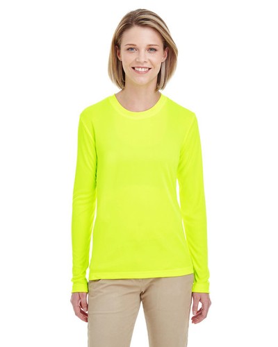 8622W UltraClub Damen Cool Dry Performance Longsleeve hellgelb XL - Bild 2 von 3