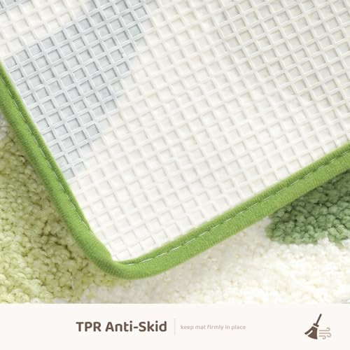 Floral Bath Mat Bathroom Rug, Plush Microfiber Shower Rug Non-Slip Water - Picture 6 of 7