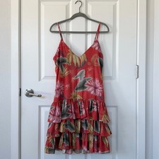 Eugenia Fernandez Tropical Floral Tiered Mini Ruffle Dress