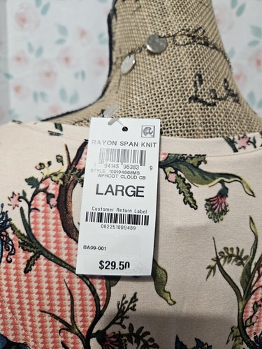JM COLLECTION, DAMEN PFIRSICH/BLAU VISKOSE BL KURZARM PFAU BLS, GR. L - Bild 7 von 8