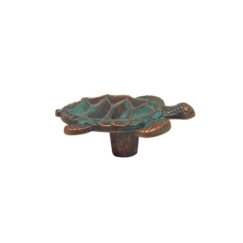 Verdigris Tortuga Marina Metal Cómoda Cajón Perilla Gabinete Tirar Herrajes Playa Decoración - Imagen 2 de 5