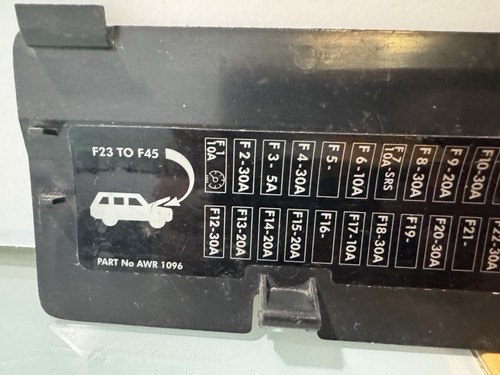Range Rover P38 95-02 OEM Passenger Seat Fuse Panel Door Cover Black - Picture 6 of 8