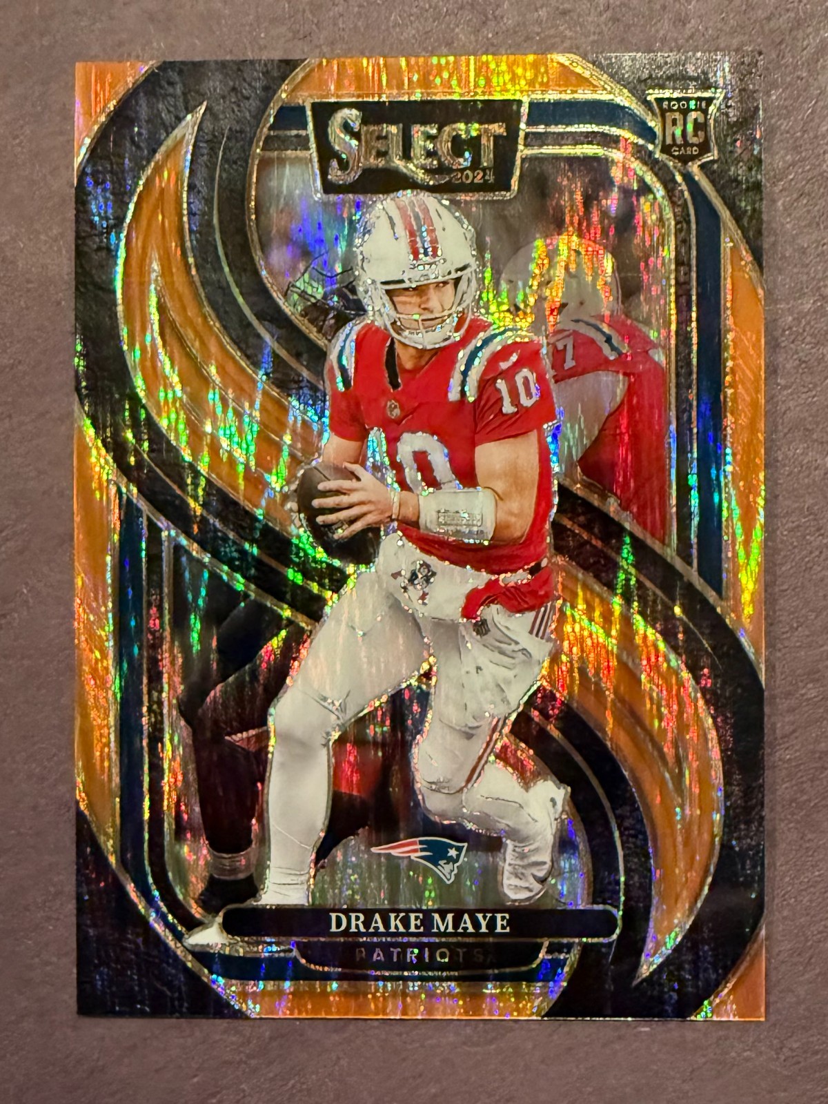 2024 Drake Maye (Patriots) Panini Select Premier Level Orange Shock 12/399 #113