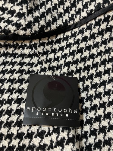 NEW! "Apostrophe" Wool Blend Fully Lined Stretch Houndstooth A-Line Skirt 18 - Picture 2 of 14