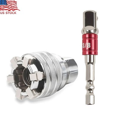 Adjustable Universal Socket Wrench Sleeve 10-19mm Multi Function Drill Adapter