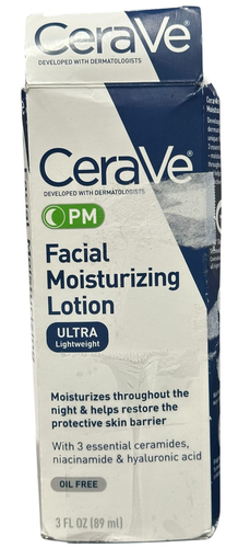 CeraVe Facial Moisturizing Lotion PM Ultra Lightweight 3 oz - Picture 2 of 3