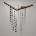 Hand Crafted Window/Wall Decor Lake Erie Driftwood, Hand Beaded Line 21x34”