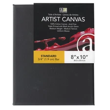 Art Advantage Artist Canvas Visual Edge 8x10, Black, Stretched Canvas for
