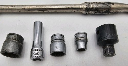 Snap-on F10LB 3/8” Drive 10” Flex-Head Breaker Bar 4 Sockets & Adapter - Foto 4 di 20
