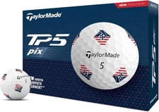 TaylorMade Golf 2024 Golf Balls Plastic Red/White/Blue TP5 Pix