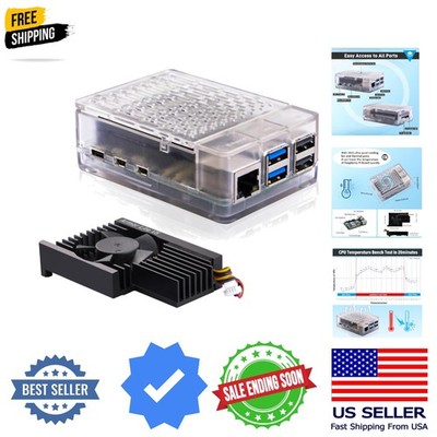 ABS Case with Armor Lite V5 Active Cooler for Raspberry Pi 5, Pi 5 Case with ...
