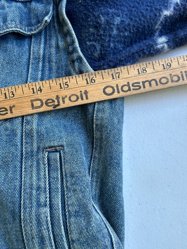 Vintage Bugle Boy Jeansjacke M Reißverschluss gefüttert Fleeceärmel Batik Grunge 90er - Bild 2 von 11