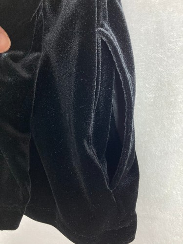 Chico's size XL/3 Black Velvet Full Zip Comfy Stretch Embroidered Back Jacket - Picture 7 of 13