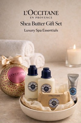 L OCCITANE Shea Butter Gift Set Holiday Ornament Box Cream Lotion Soap Travel St