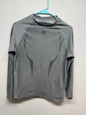 Men’s XL SKINS Long Sleeve compression Top Gray Black Gym Training