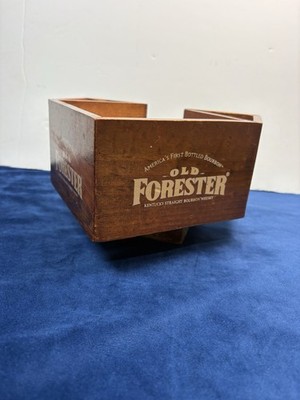 Old Forester Wooden Bar Caddy Napkin Holder Straw Organizer Bourbon Bar Ware