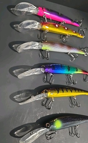 (6) Bandit Lures Deep Divers Fresh Water Crankbaits 6" Fishing - Picture 2 of 8